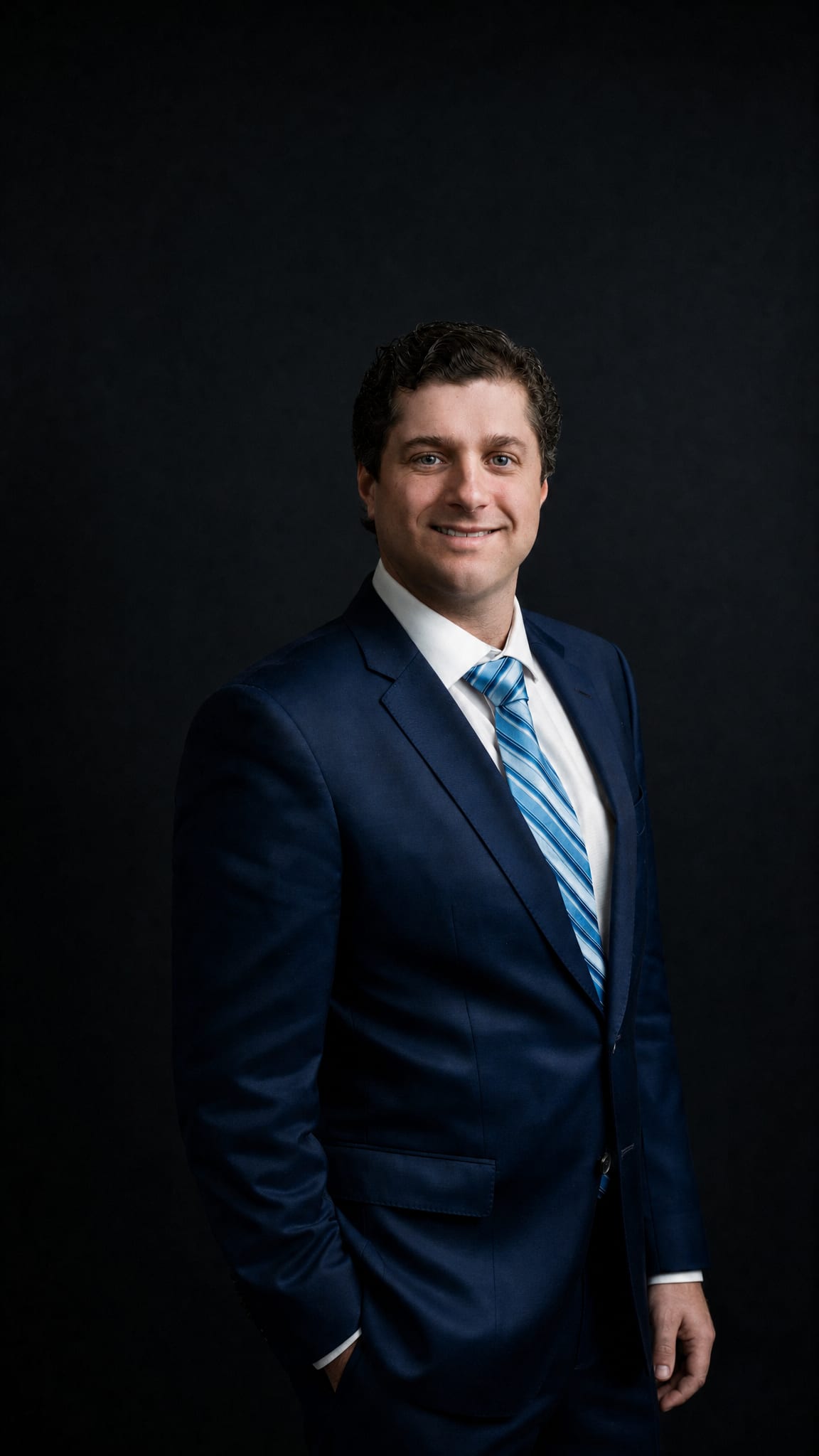 Spencer Nyman, Partner at Nyman Turkish PC, in a navy suit against a dark field.